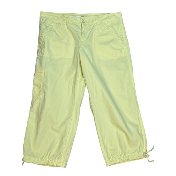 LOFT Marisa Cargo Capri Pants in Summer Yellow Size 6 NWOT - Picture 1 of 5